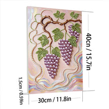 Load image into Gallery viewer, DIY Pearl Painting Kit 30x40CM Grape Framed Handmade Pearl Material Art Set Room Wall Decoration
