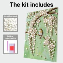 Load image into Gallery viewer, DIY Pearl Painting Kit 30x40CM Tree Branch Bird Framed Handmade Pearl Material Art Set Room Wall Decoration
