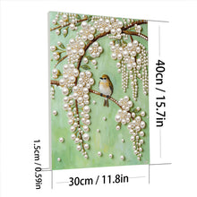 Load image into Gallery viewer, DIY Pearl Painting Kit 30x40CM Tree Branch Bird Framed Handmade Pearl Material Art Set Room Wall Decoration
