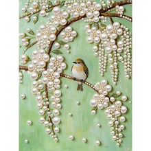 Load image into Gallery viewer, DIY Pearl Painting Kit 30x40CM Tree Branch Bird Framed Handmade Pearl Material Art Set Room Wall Decoration
