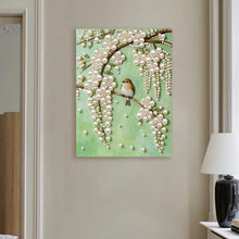 Load image into Gallery viewer, DIY Pearl Painting Kit 30x40CM Tree Branch Bird Framed Handmade Pearl Material Art Set Room Wall Decoration
