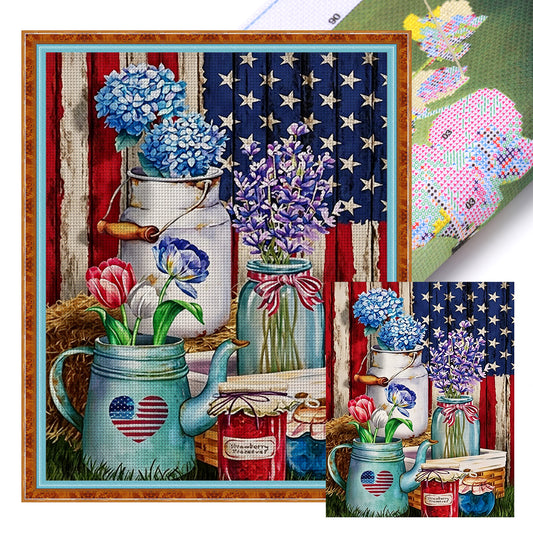 Independence Day - Full 11CT Stamped Cross Stitch 40x50CM - Yishu