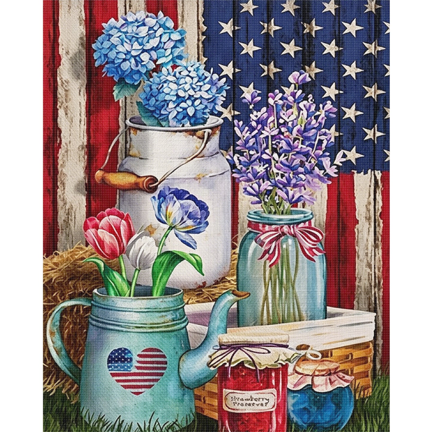 Independence Day - Full 11CT Stamped Cross Stitch 40x50CM - Yishu