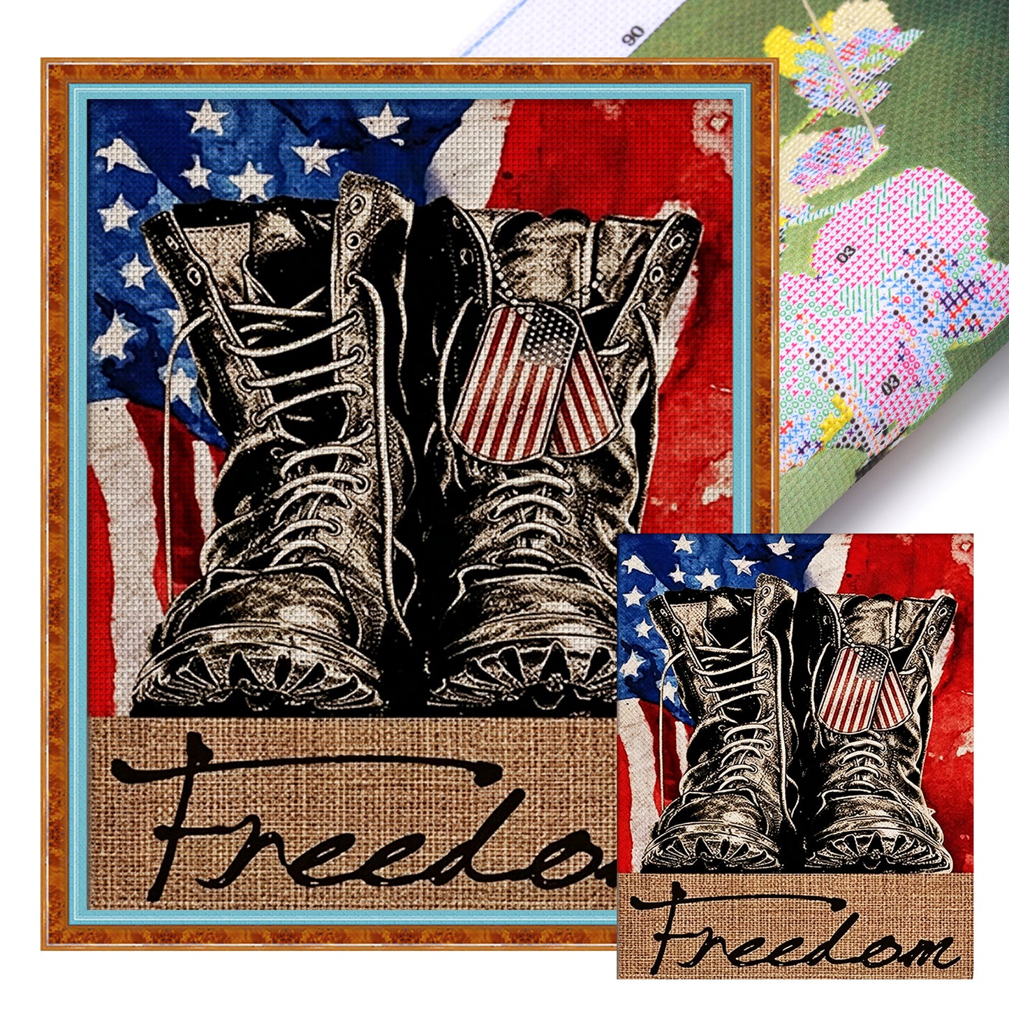 Independence Day - Full 11CT Stamped Cross Stitch 40x50CM - Yishu