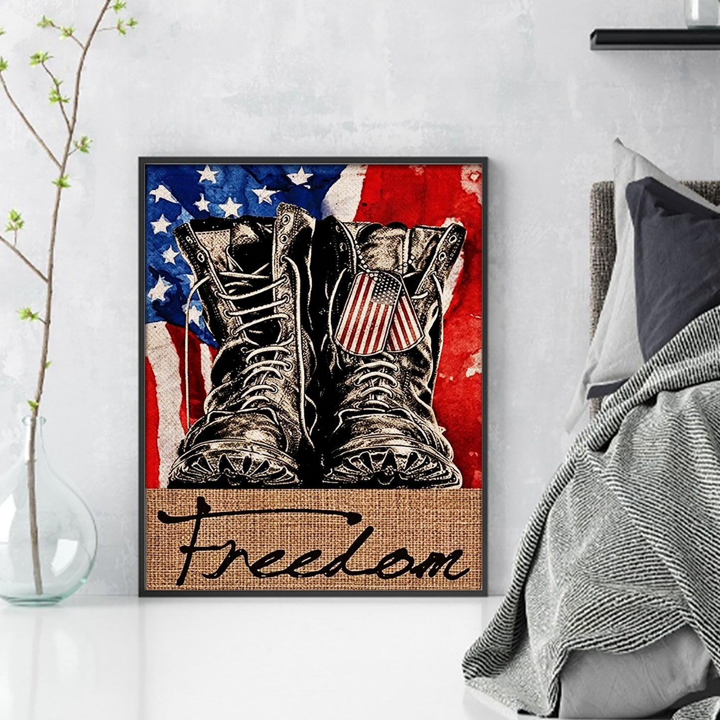 Independence Day - Full 11CT Stamped Cross Stitch 40x50CM - Yishu