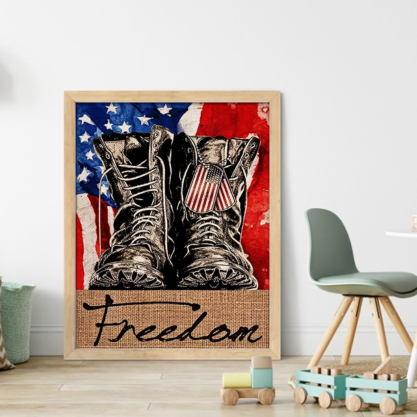 Independence Day - Full 11CT Stamped Cross Stitch 40x50CM - Yishu