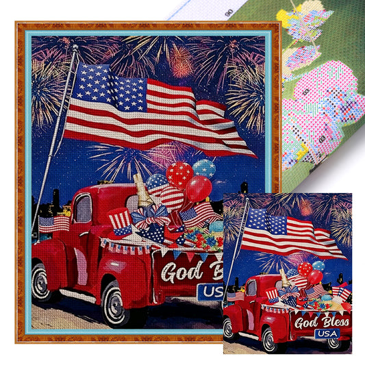 Independence Day - Full 11CT Stamped Cross Stitch 40x50CM - Yishu