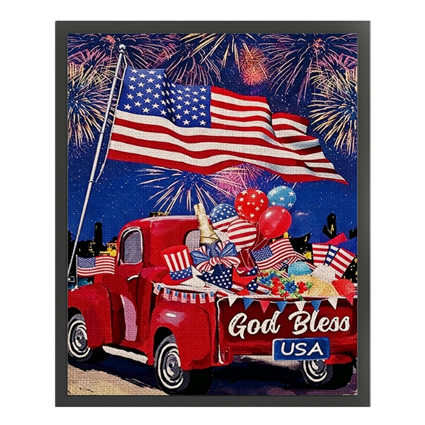 Independence Day - Full 11CT Stamped Cross Stitch 40x50CM - Yishu