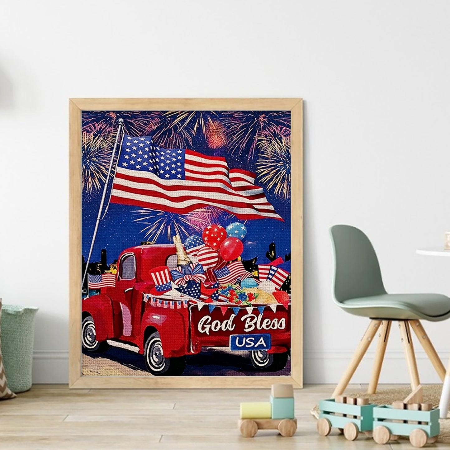 Independence Day - Full 11CT Stamped Cross Stitch 40x50CM - Yishu