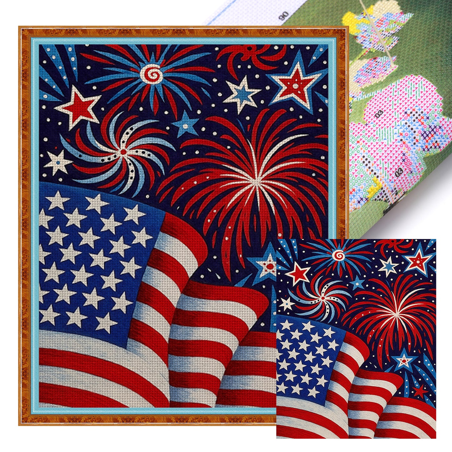 Independence Day - Full 11CT Stamped Cross Stitch 40x50CM - Yishu