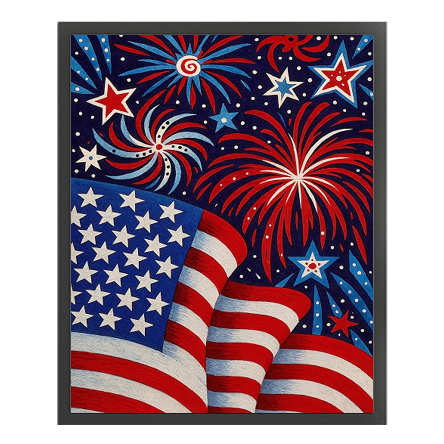 Independence Day - Full 11CT Stamped Cross Stitch 40x50CM - Yishu