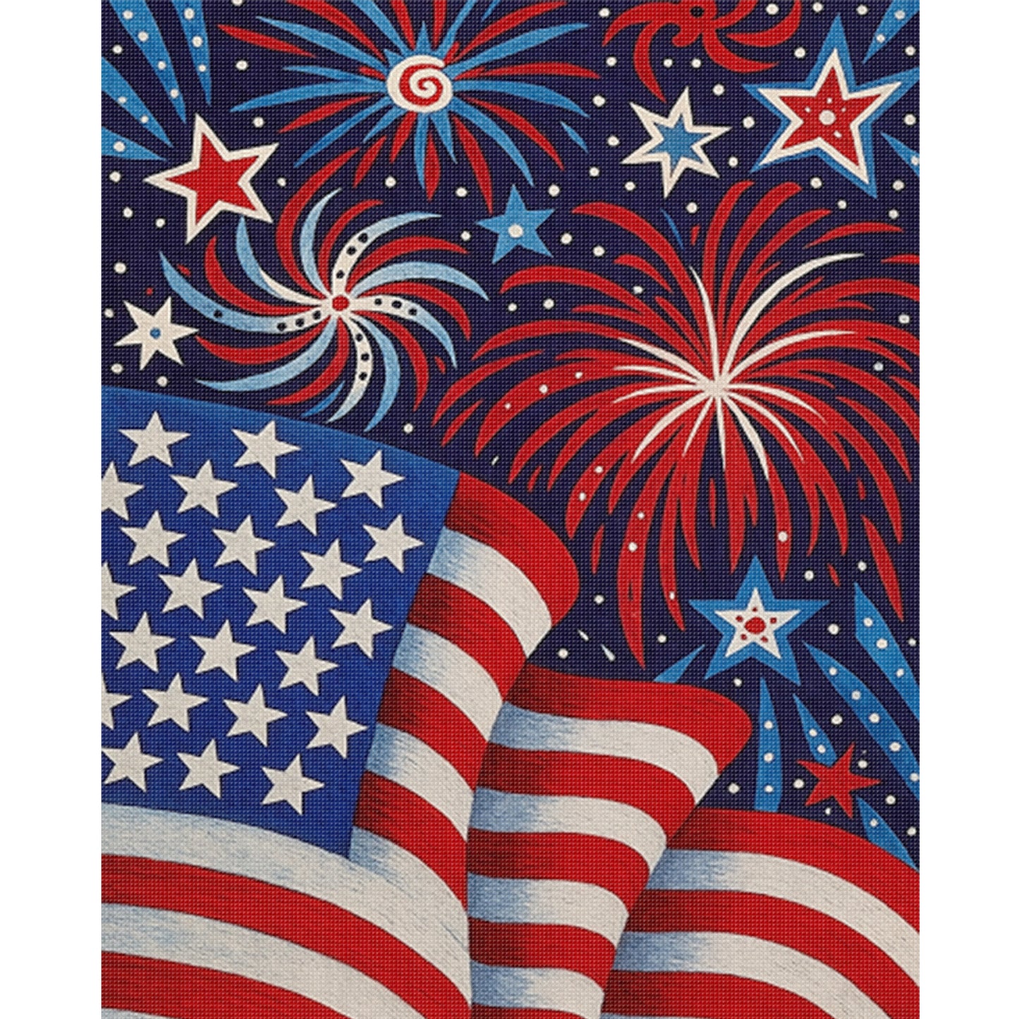 Independence Day - Full 11CT Stamped Cross Stitch 40x50CM - Yishu