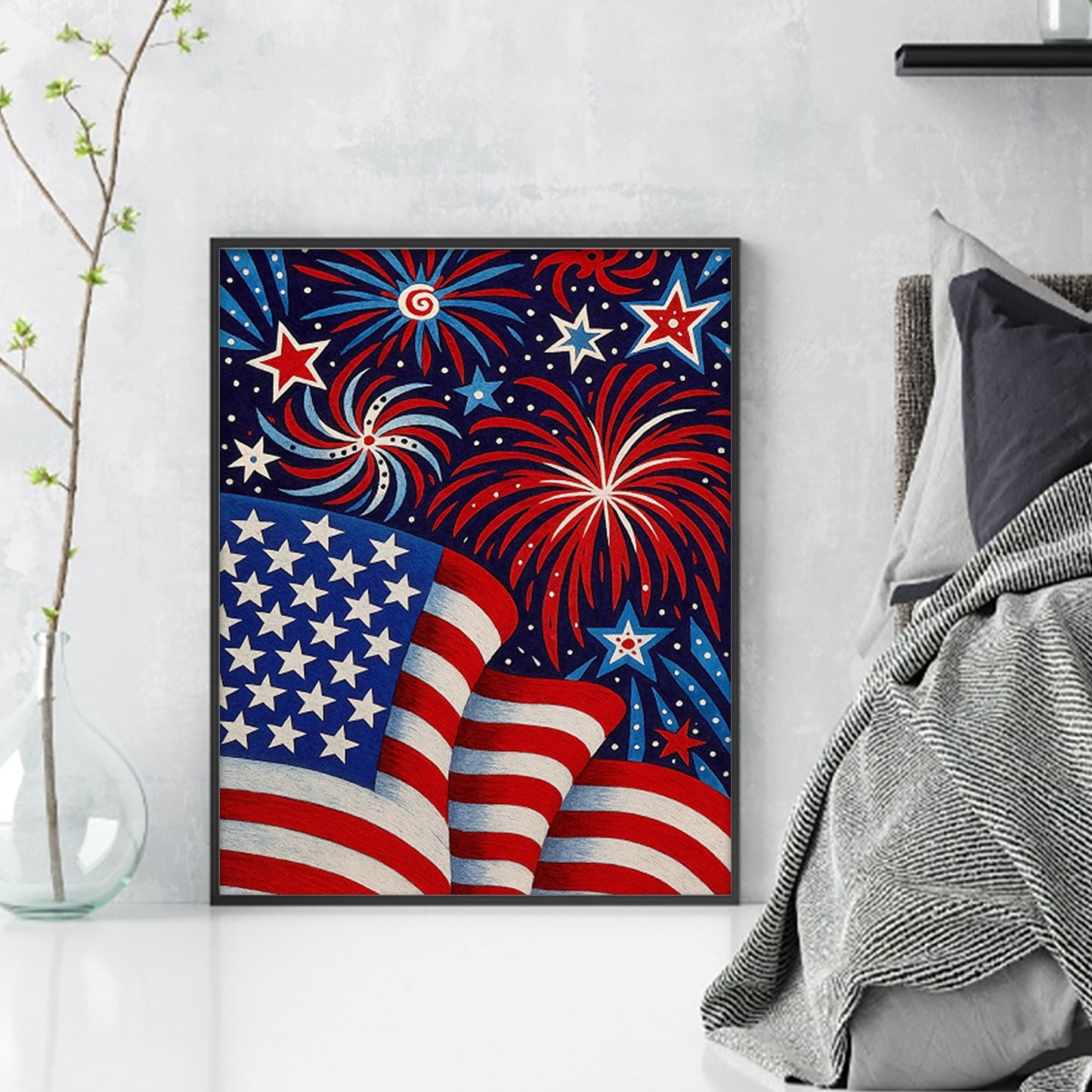 Independence Day - Full 11CT Stamped Cross Stitch 40x50CM - Yishu