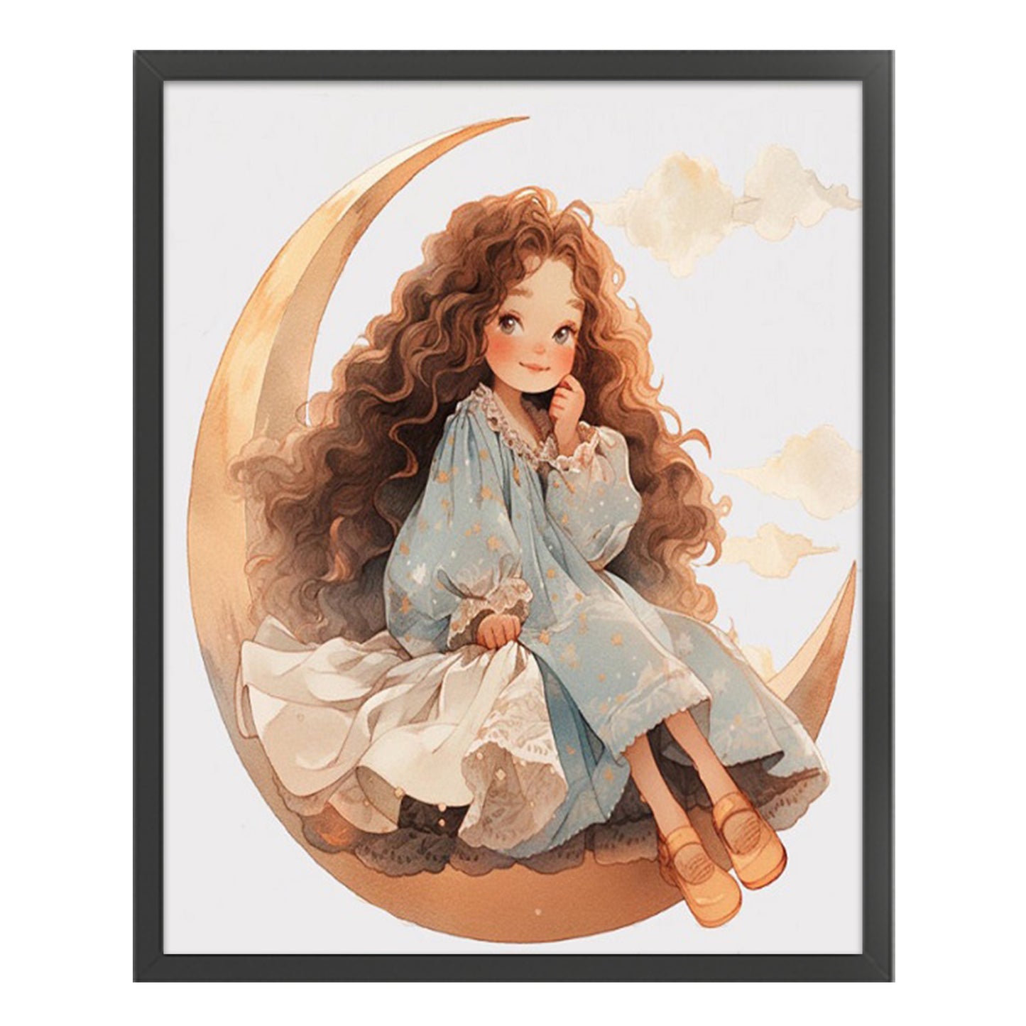 Moon Girl - Full 11CT Stamped Cross Stitch 50x60CM - Yishu
