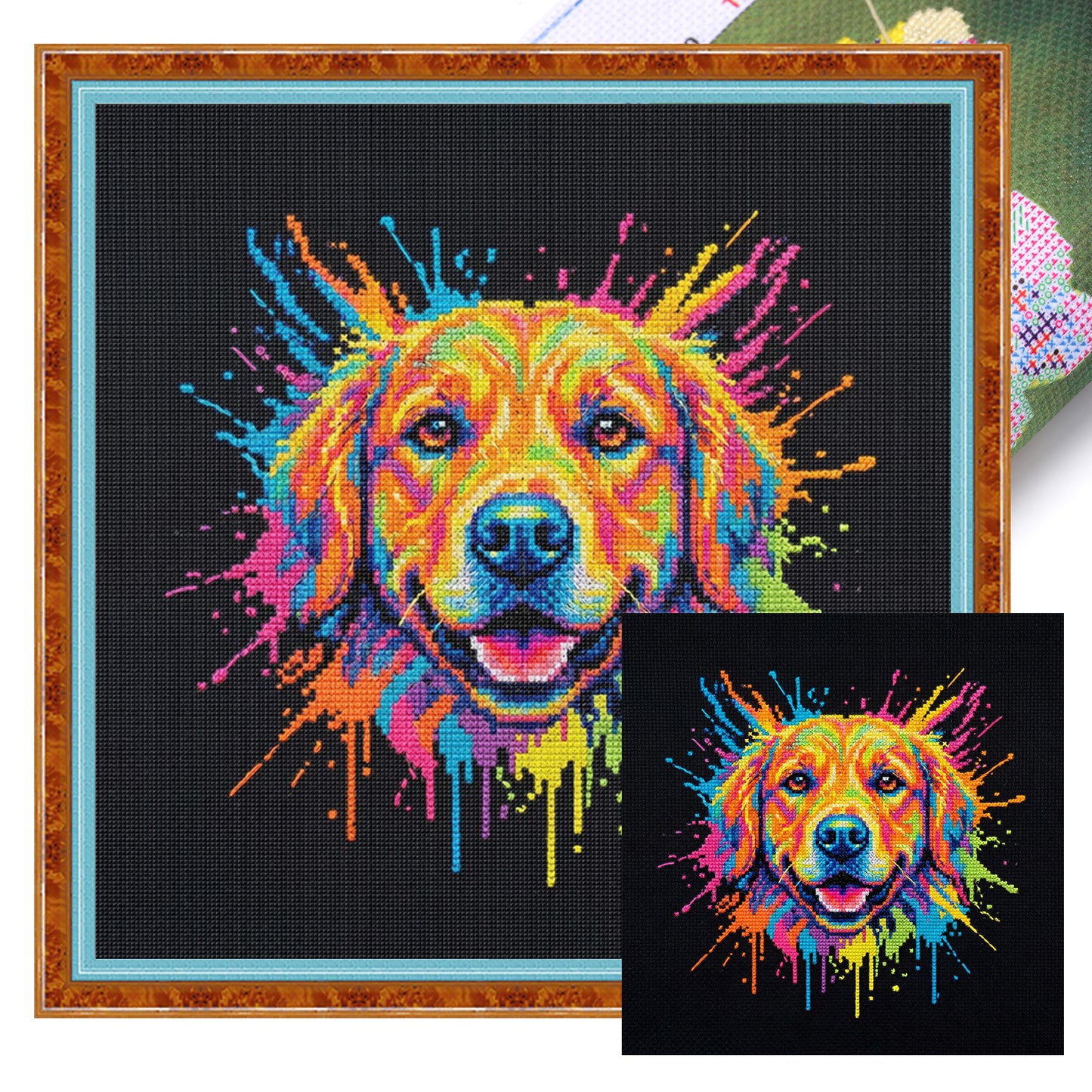 Dog - Full 14CT Stamped Cross Stitch 30x30CM - Huacan
