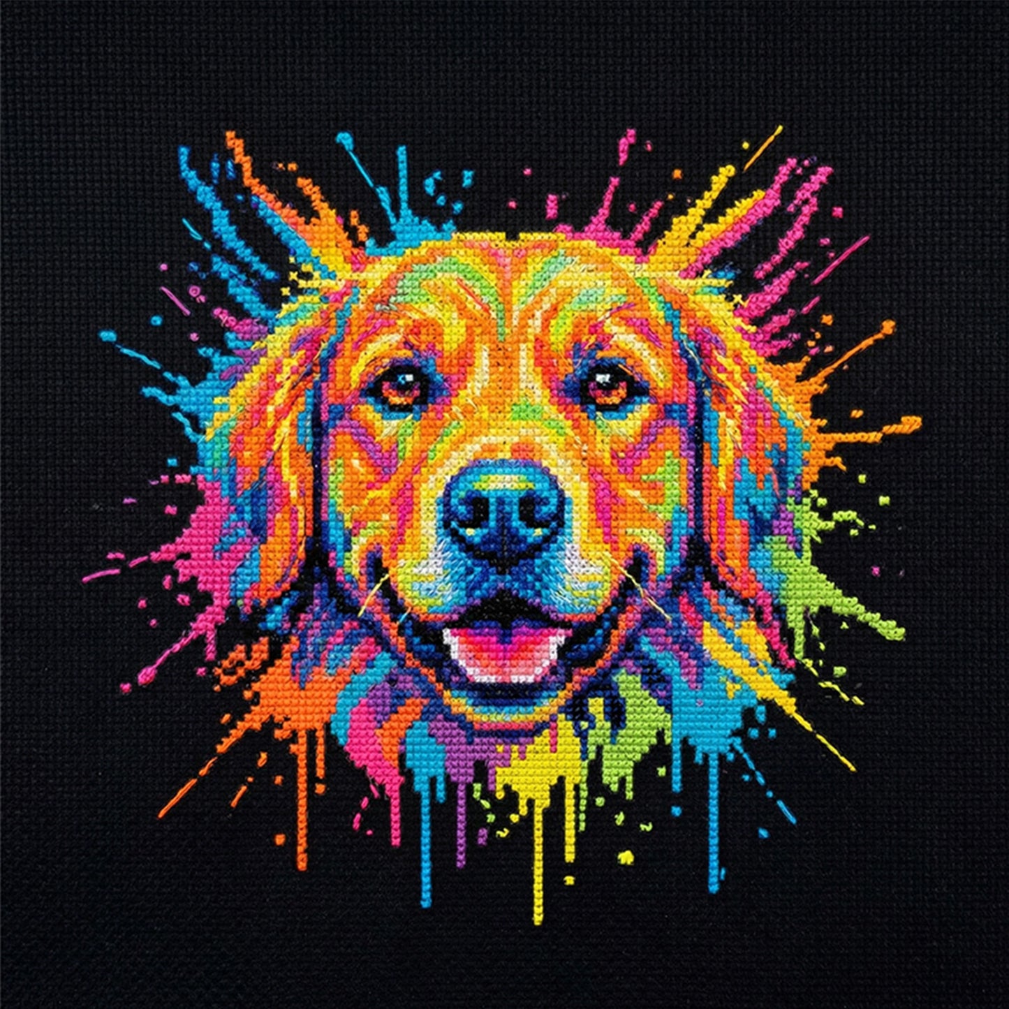 Dog - Full 14CT Stamped Cross Stitch 30x30CM - Huacan