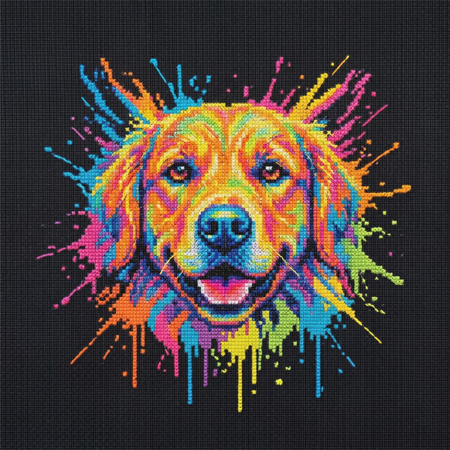 Dog - Full 14CT Stamped Cross Stitch 30x30CM - Huacan