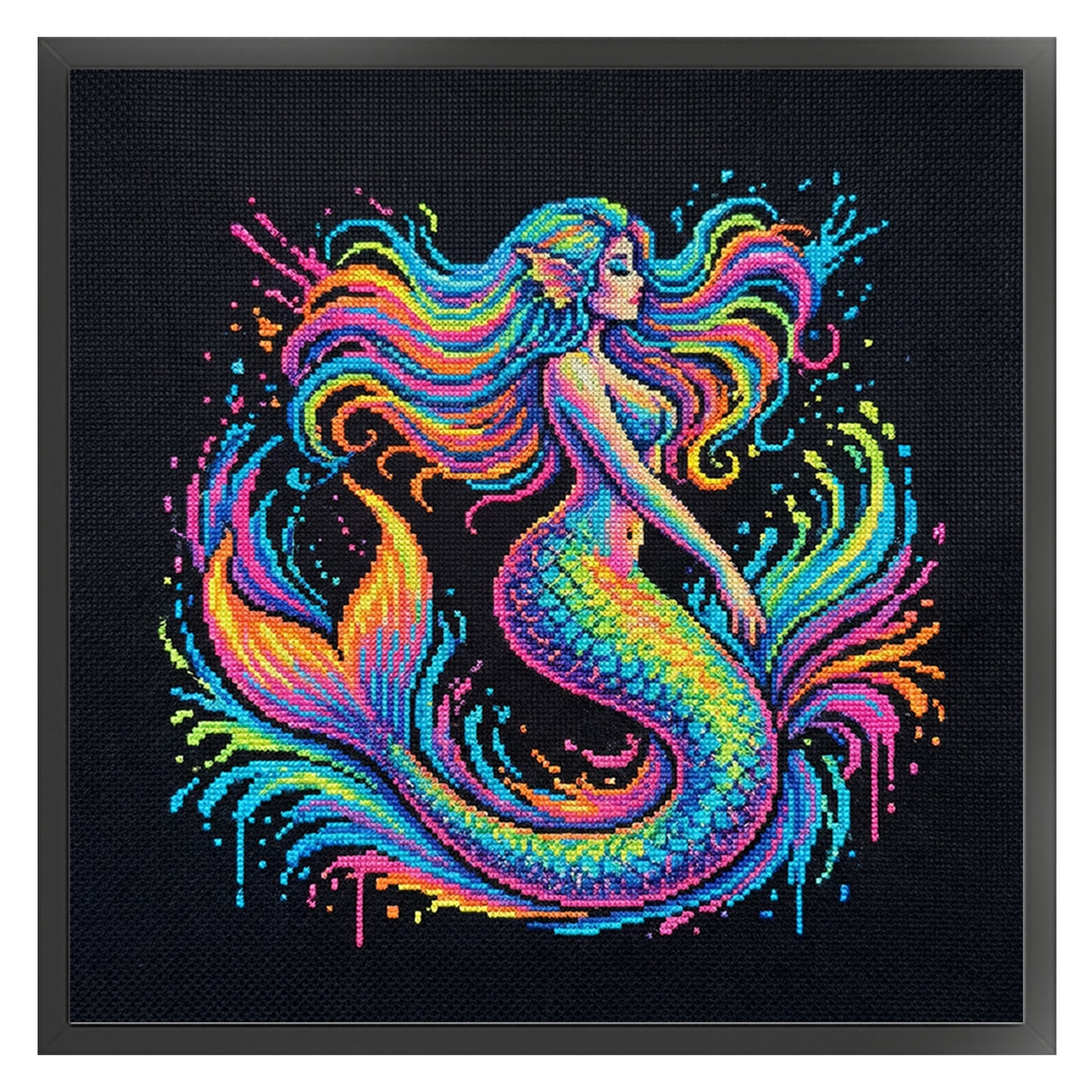 Mermaid - Full 14CT Stamped Cross Stitch 30x30CM - Huacan