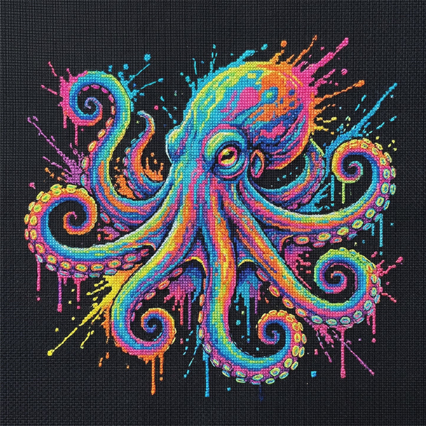 Octopus - Full 14CT Stamped Cross Stitch 30x30CM - Huacan
