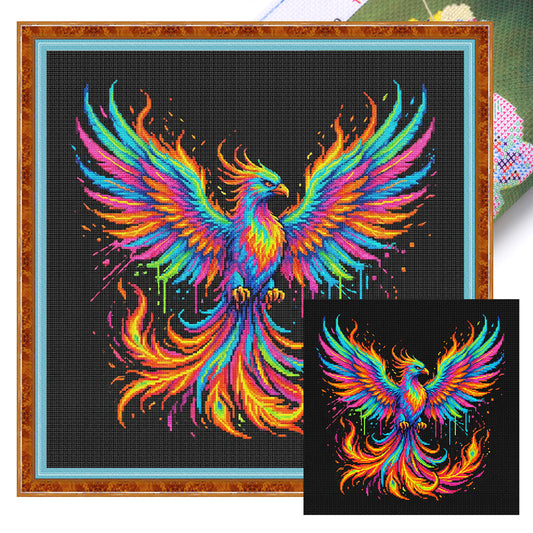 Phoenix - Full 14CT Stamped Cross Stitch 30x30CM - Huacan