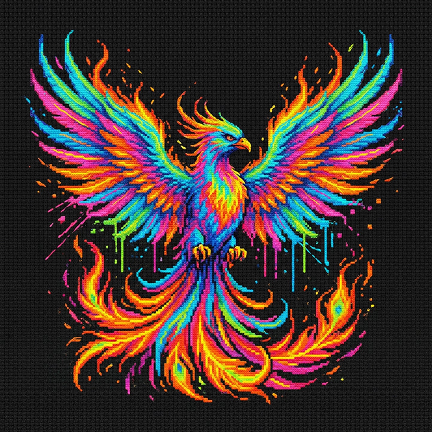 Phoenix - Full 14CT Stamped Cross Stitch 30x30CM - Huacan