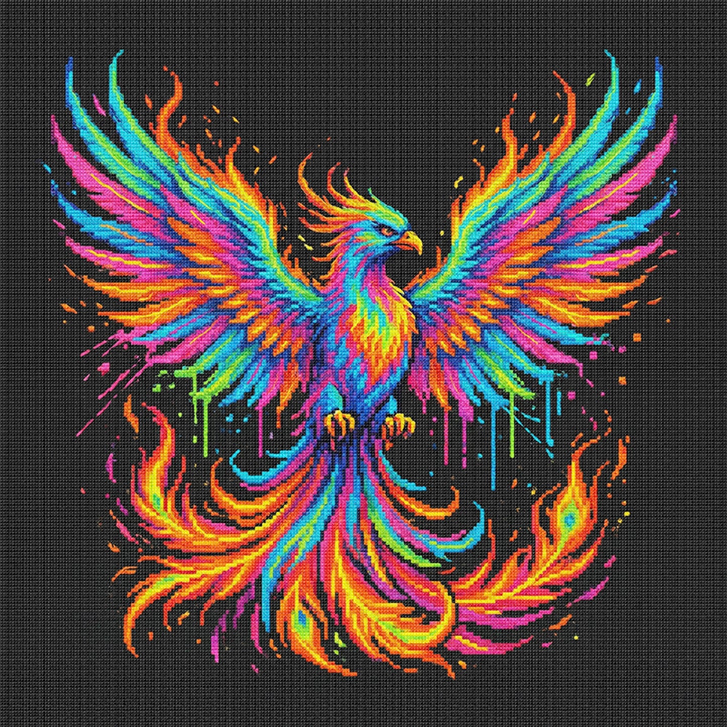 Phoenix - Full 14CT Stamped Cross Stitch 30x30CM - Huacan