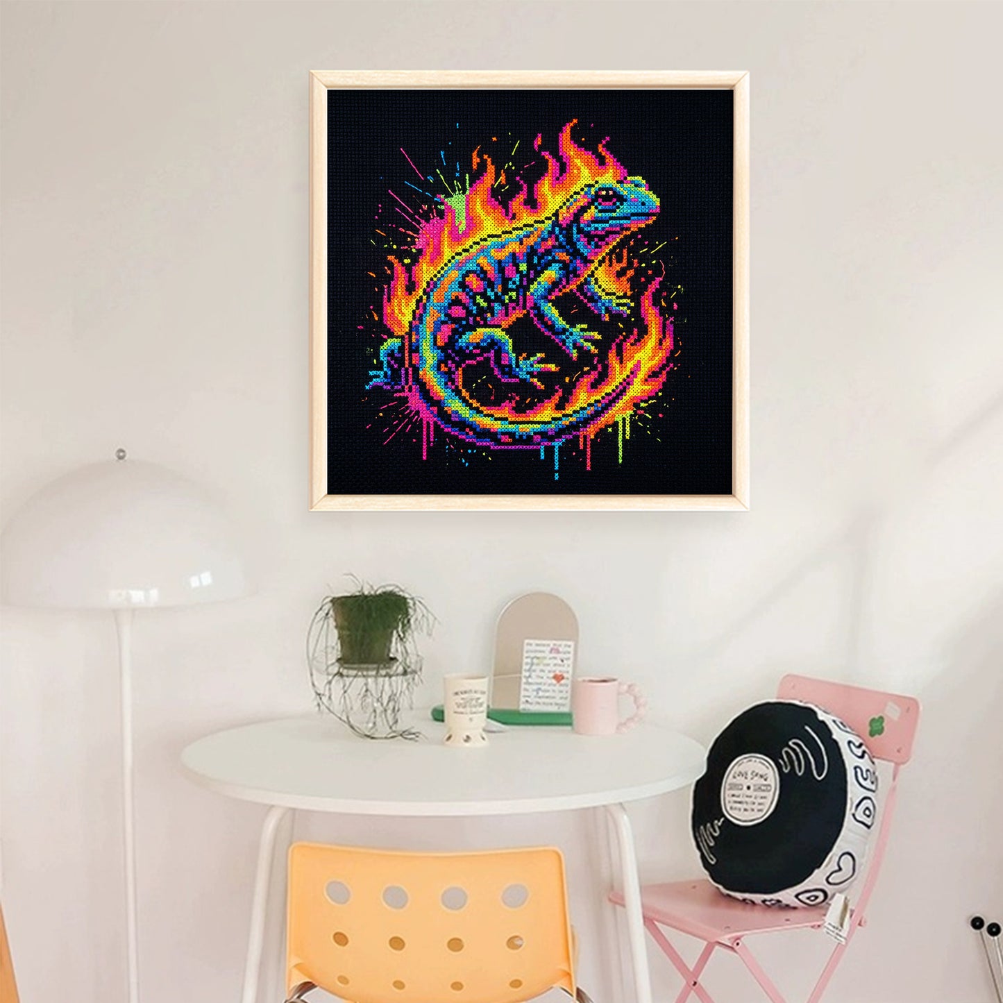 Lizard - Full 14CT Stamped Cross Stitch 30x30CM - Huacan