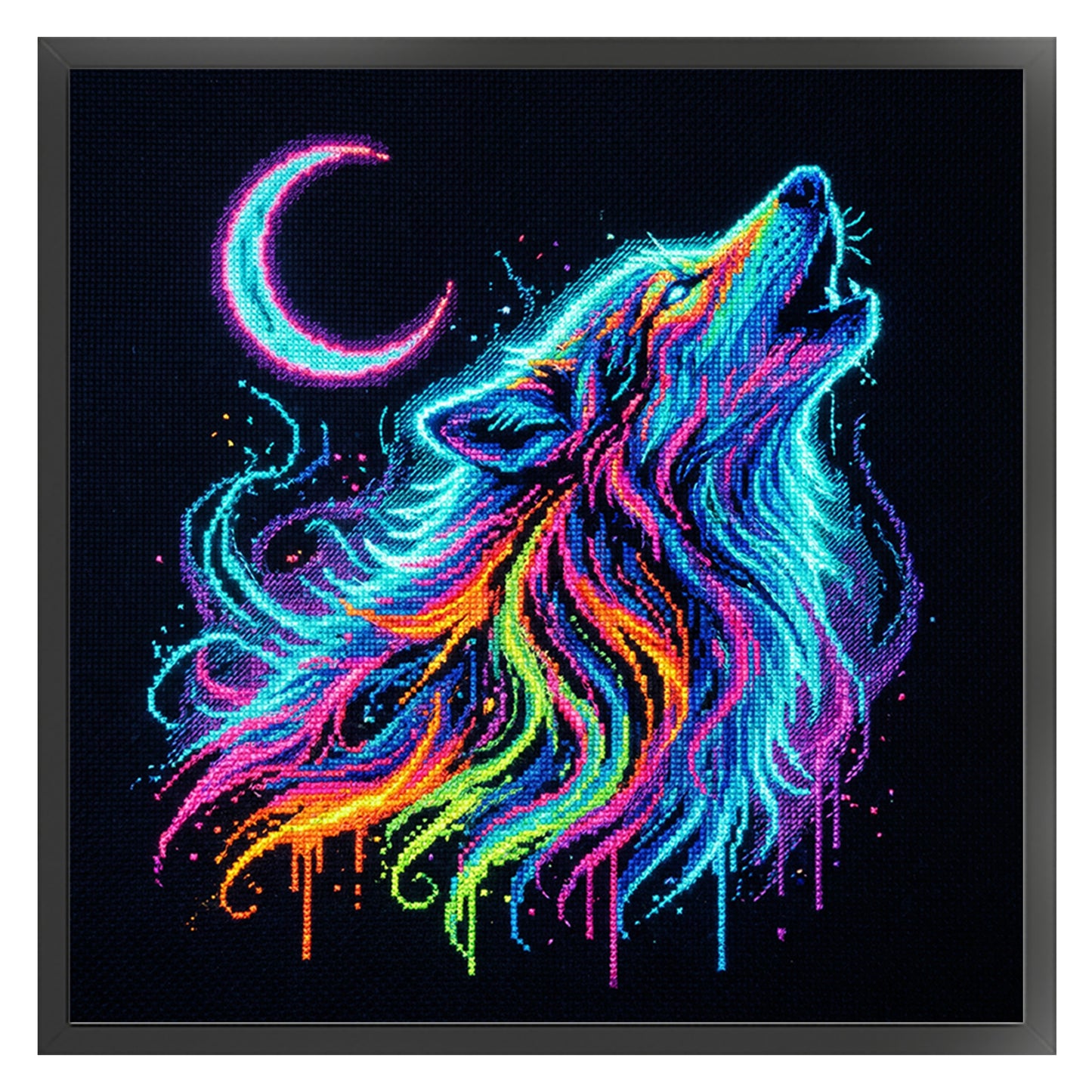 Wolf - Full 14CT Stamped Cross Stitch 30x30CM - Huacan