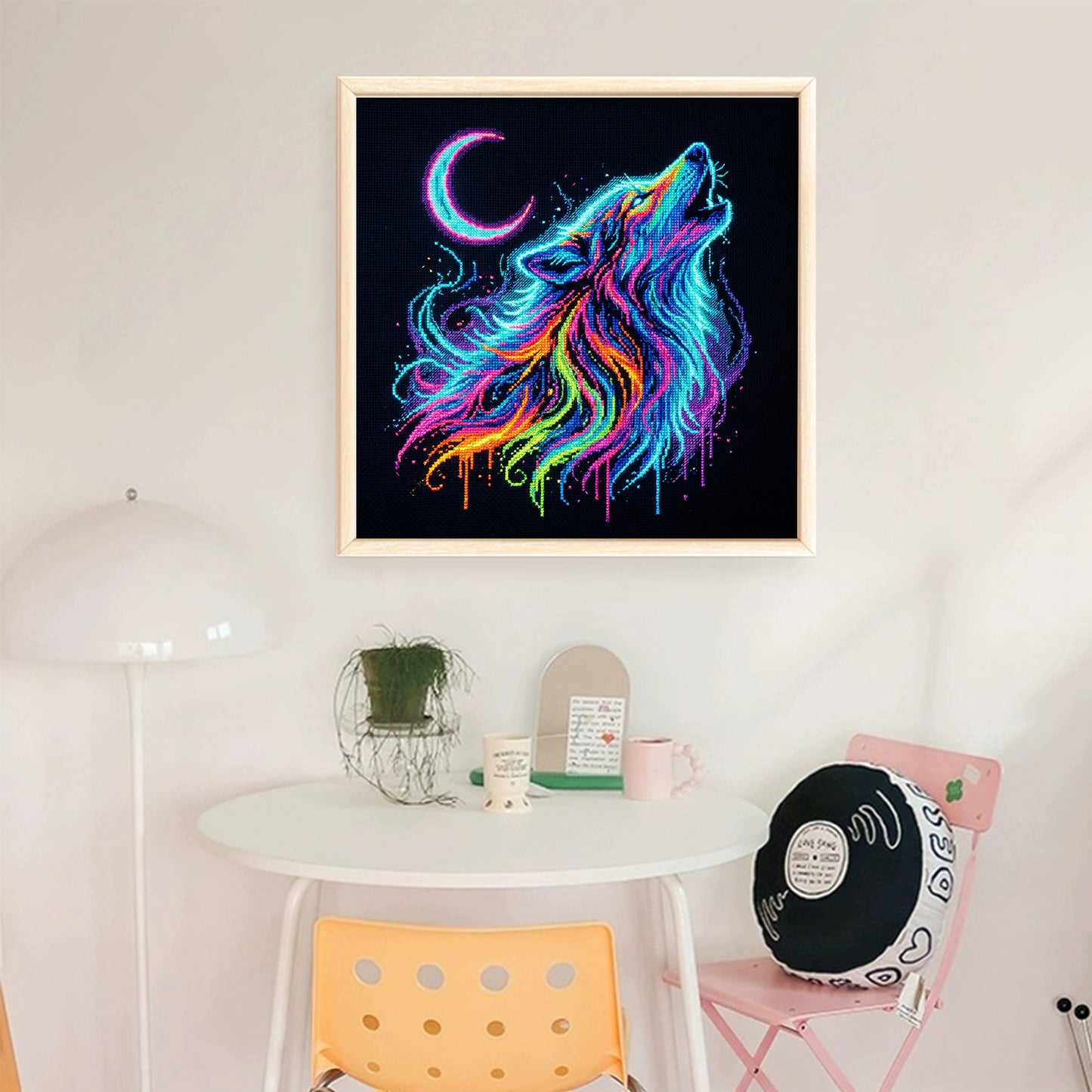 Wolf - Full 14CT Stamped Cross Stitch 30x30CM - Huacan
