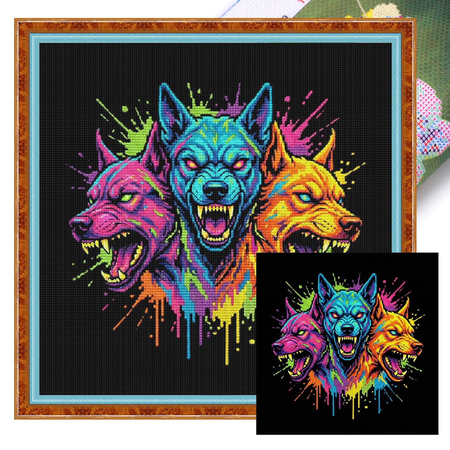 Cerberus - Full 14CT Stamped Cross Stitch 30x30CM - Huacan