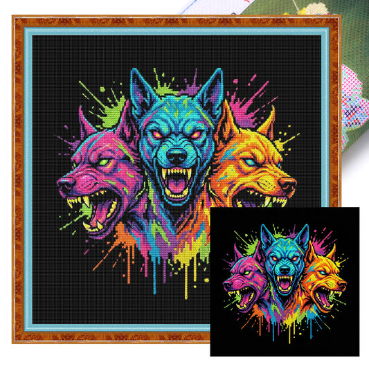 Cerberus - Full 14CT Stamped Cross Stitch 30x30CM - Huacan