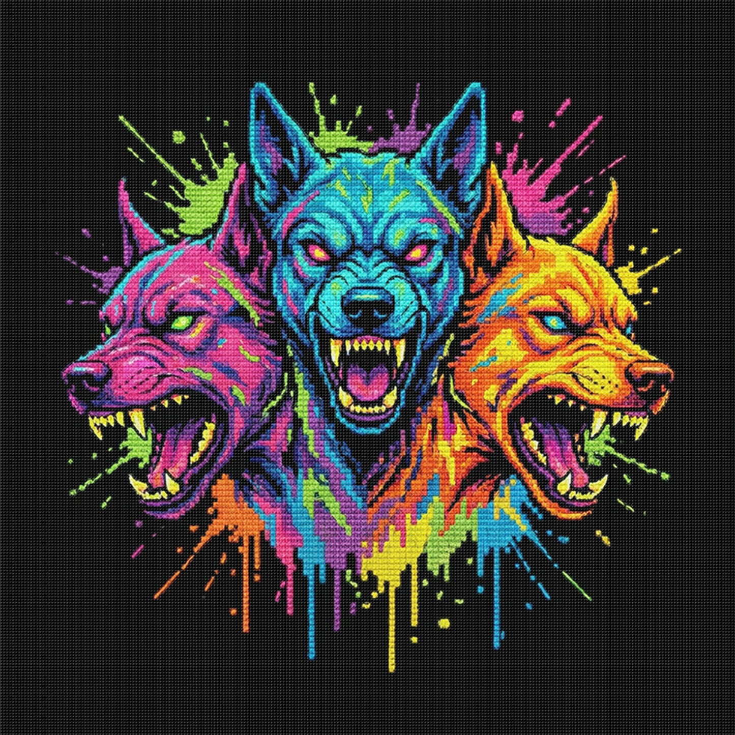 Cerberus - Full 14CT Stamped Cross Stitch 30x30CM - Huacan