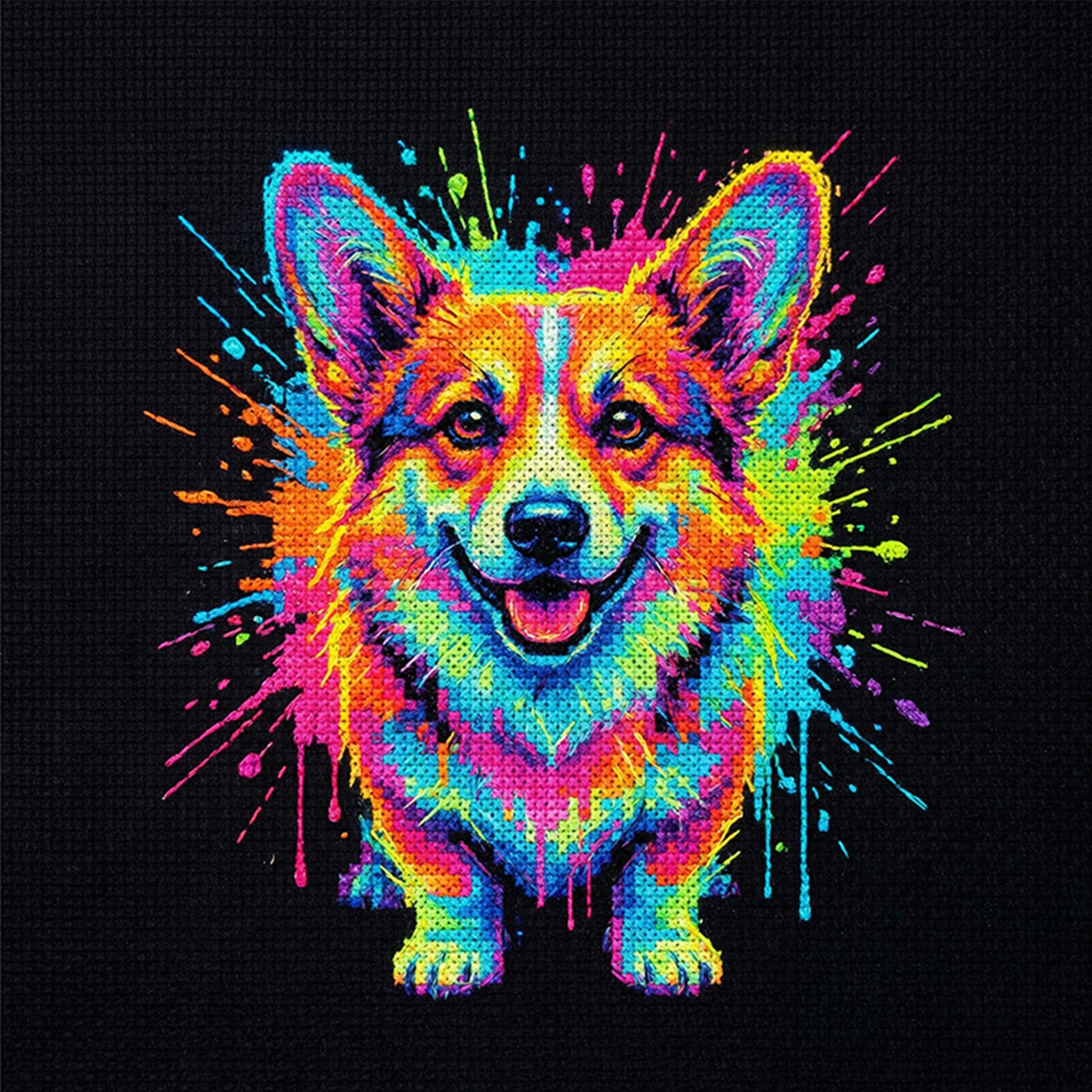 Corgi - Full 14CT Stamped Cross Stitch 30x30CM - Huacan