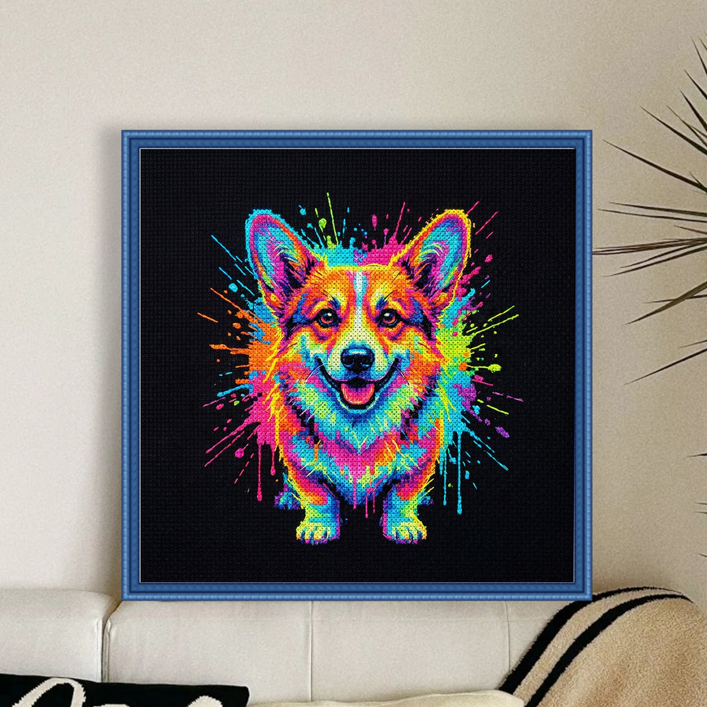 Corgi - Full 14CT Stamped Cross Stitch 30x30CM - Huacan