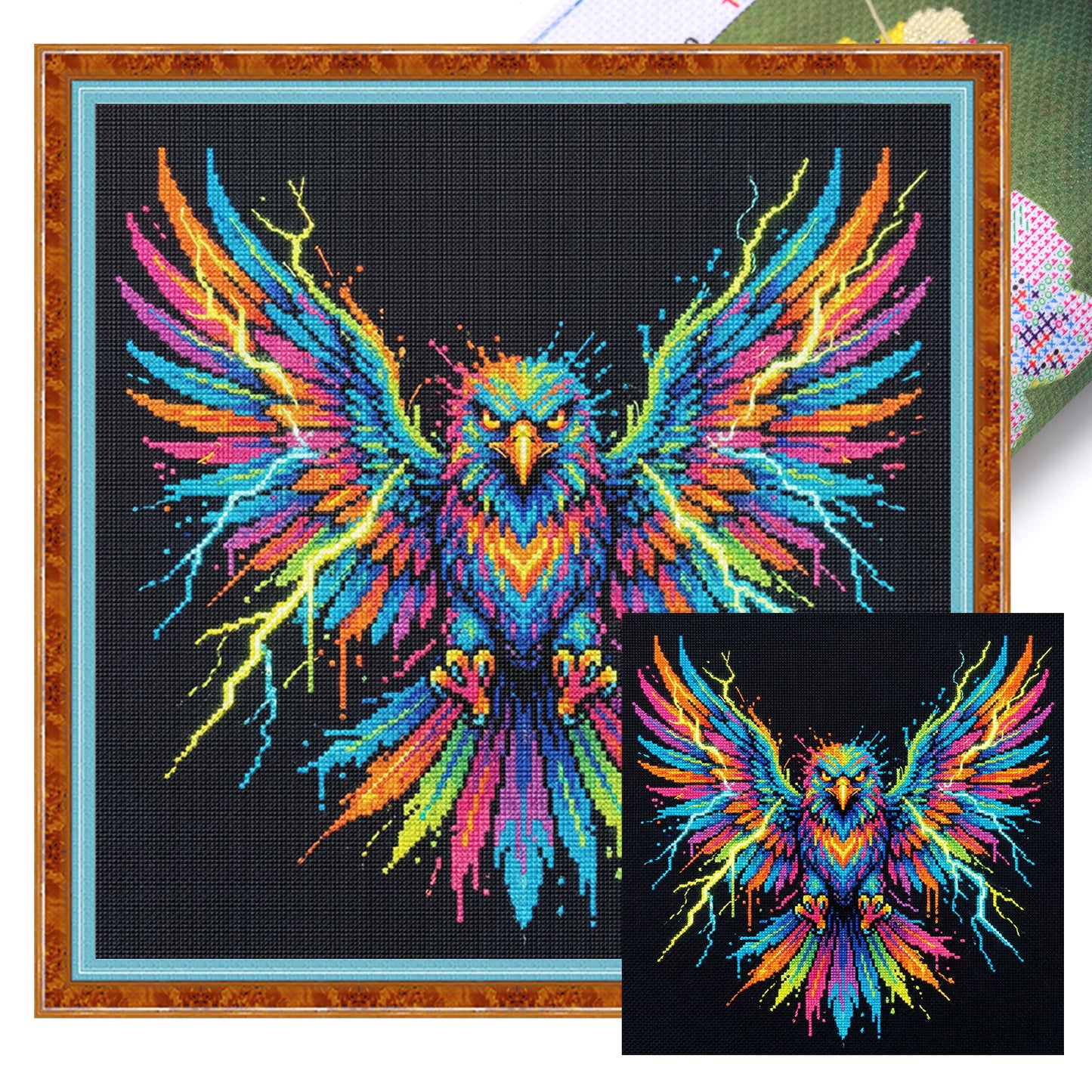 Eagle - Full 14CT Stamped Cross Stitch 30x30CM - Huacan