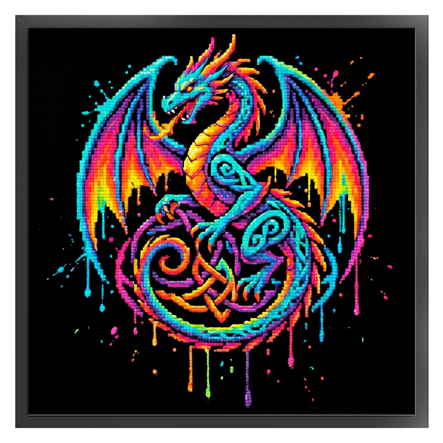 Celtic Knot Dragon - Full 14CT Stamped Cross Stitch 30x30CM - Huacan