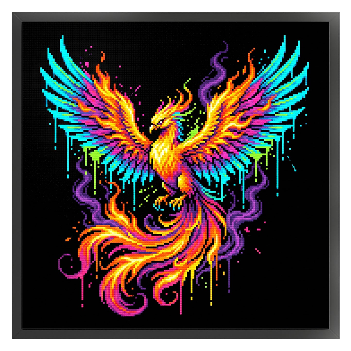 Fire Phoenix - Full 14CT Stamped Cross Stitch 30x30CM - Huacan