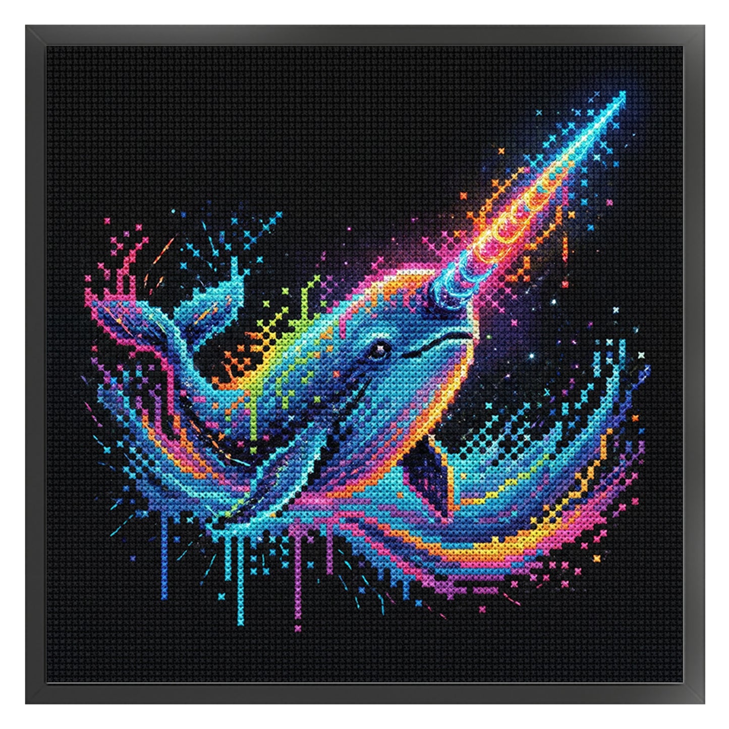Narwhal - Full 14CT Stamped Cross Stitch 30x30CM - Huacan