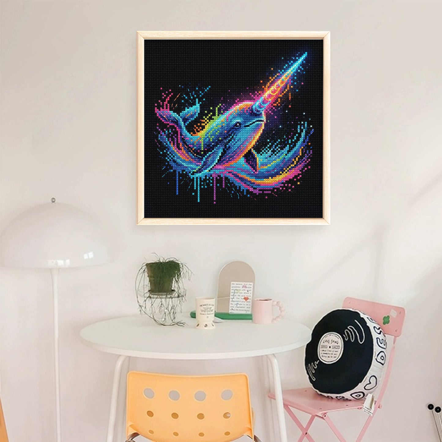 Narwhal - Full 14CT Stamped Cross Stitch 30x30CM - Huacan
