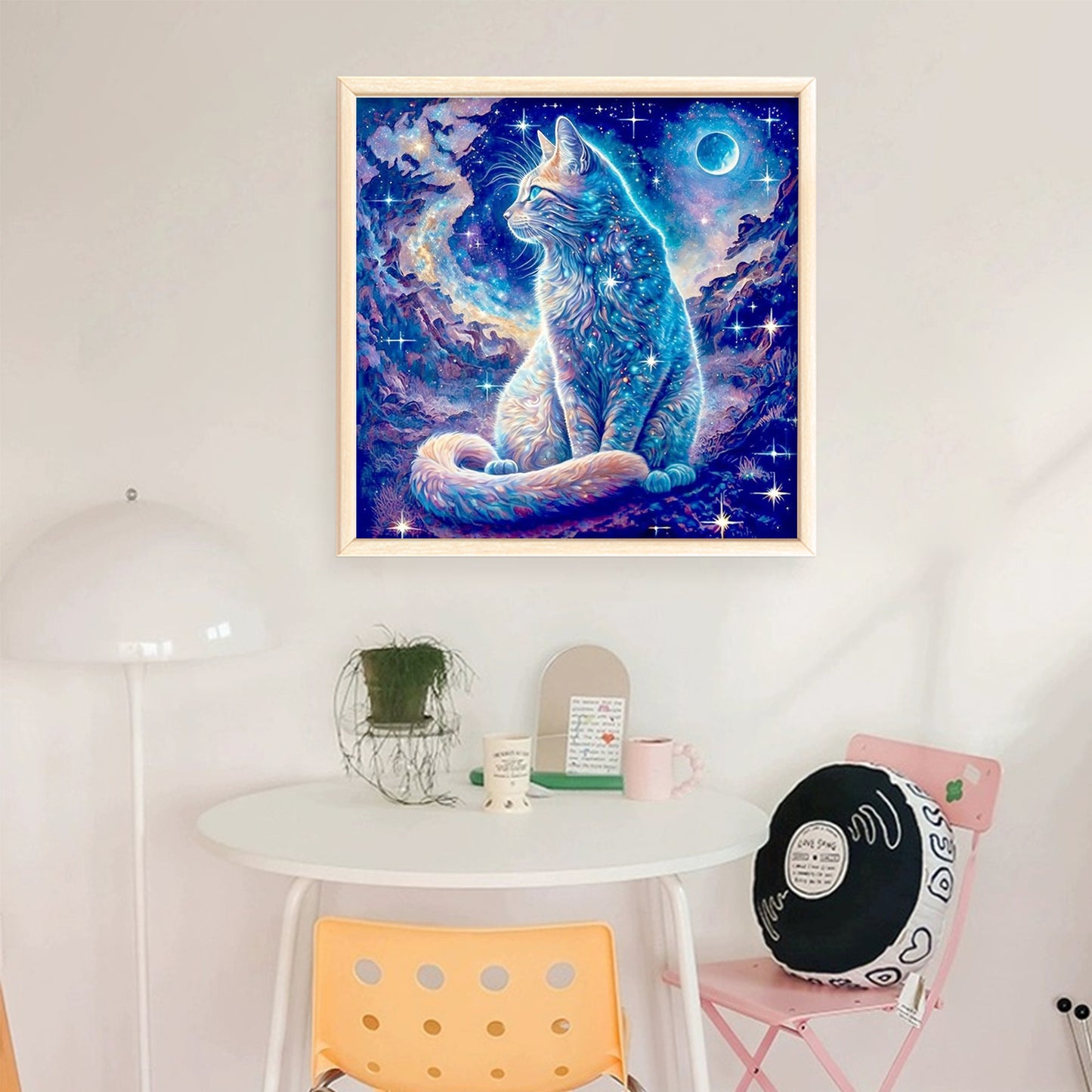 Magic Cat - Full 11CT Stamped Cross Stitch 40x40CM - Yishu