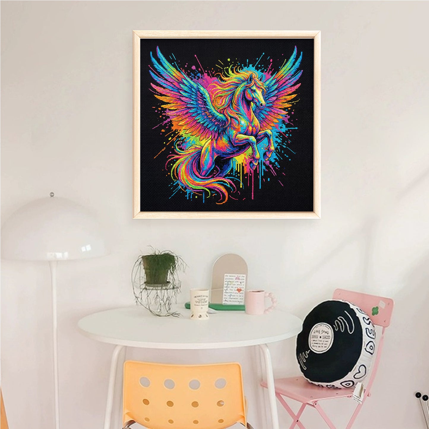 Colorful Splash Pegasus - Full 14CT Counted Cross Stitch 30x30CM - Yishu