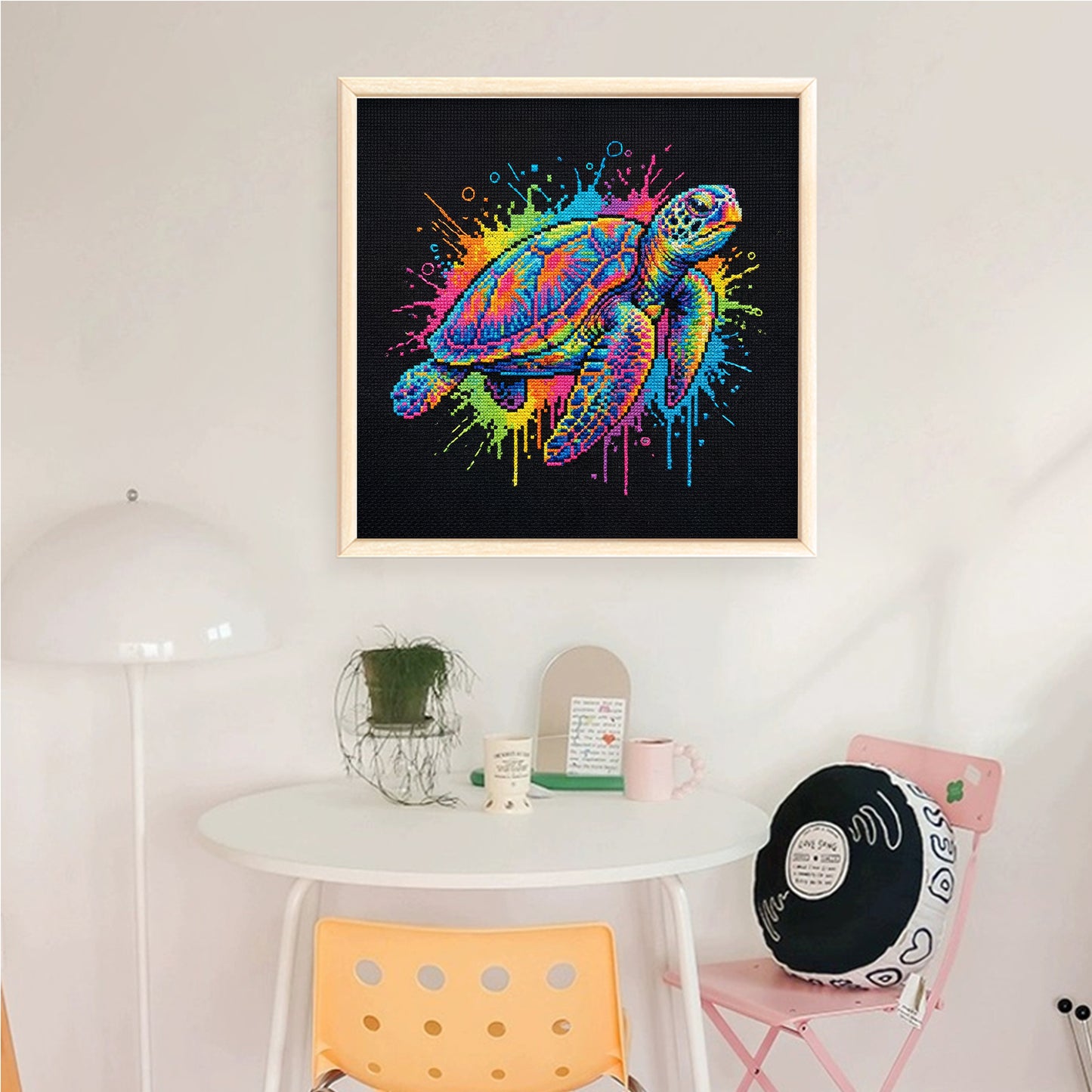 Colorful Splash Turtle - Full 14CT Counted Cross Stitch 30x30CM - Yishu