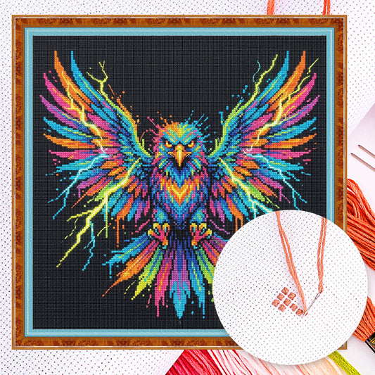 Colorful Splash Eagle - Full 14CT Counted Cross Stitch 30x30CM - Yishu