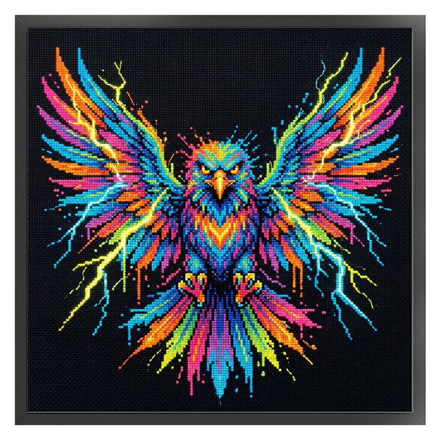 Colorful Splash Eagle - Full 14CT Counted Cross Stitch 30x30CM - Yishu