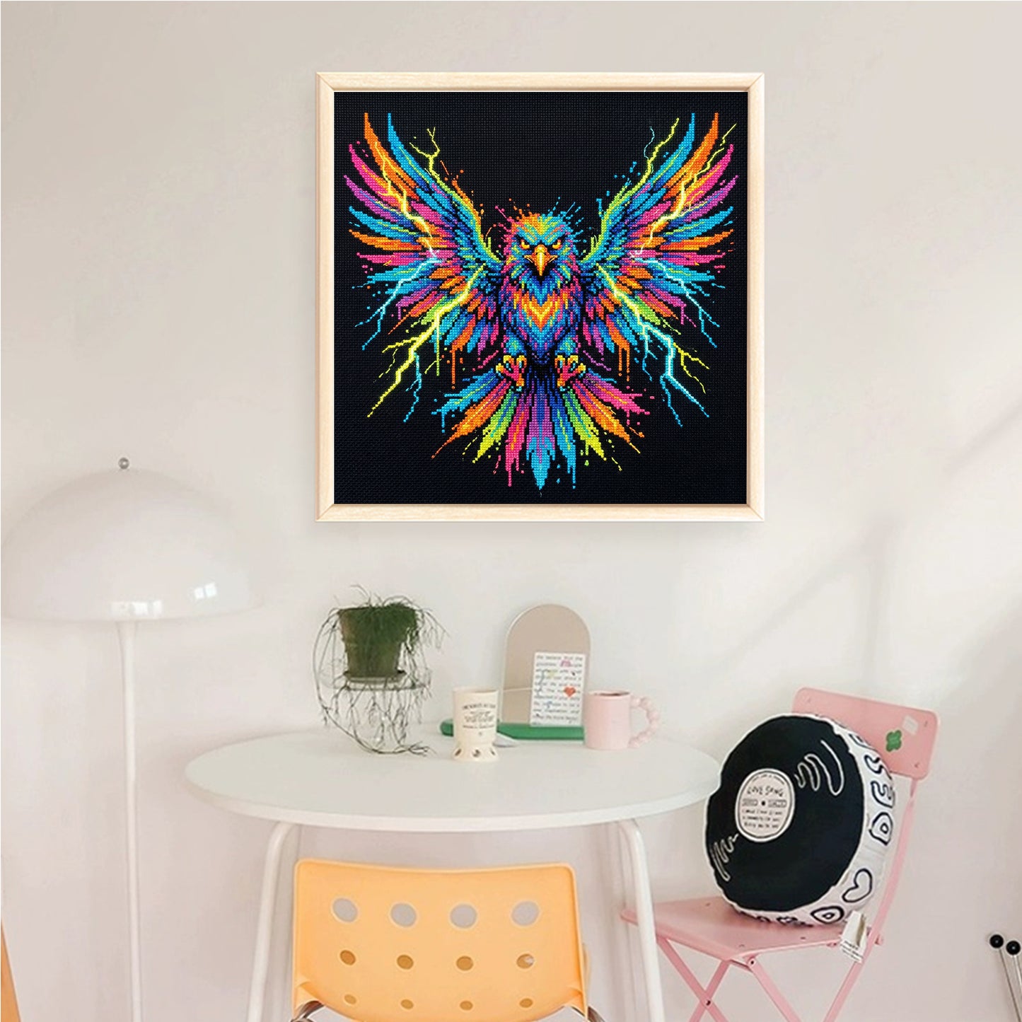 Colorful Splash Eagle - Full 14CT Counted Cross Stitch 30x30CM - Yishu
