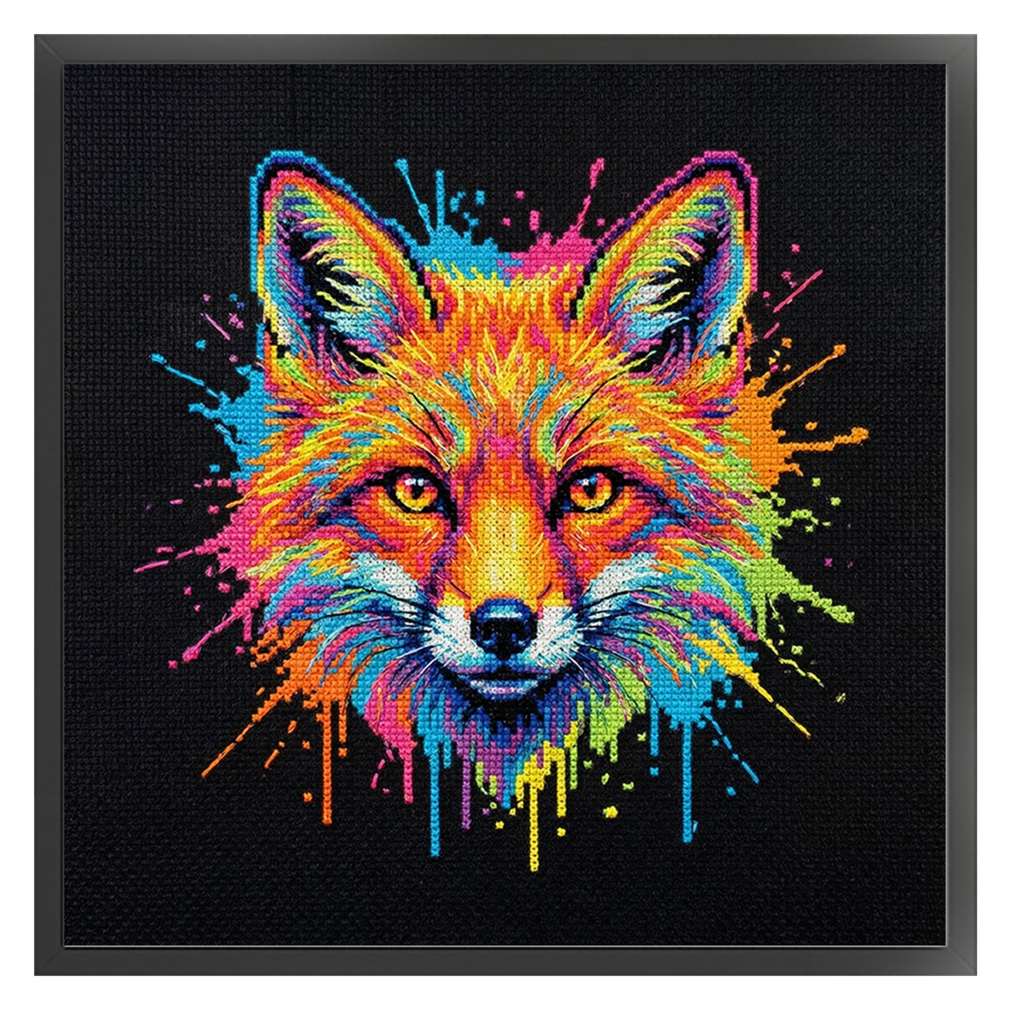 Colorful Splash Vulpine - Full 14CT Counted Cross Stitch 30x30CM - Yishu