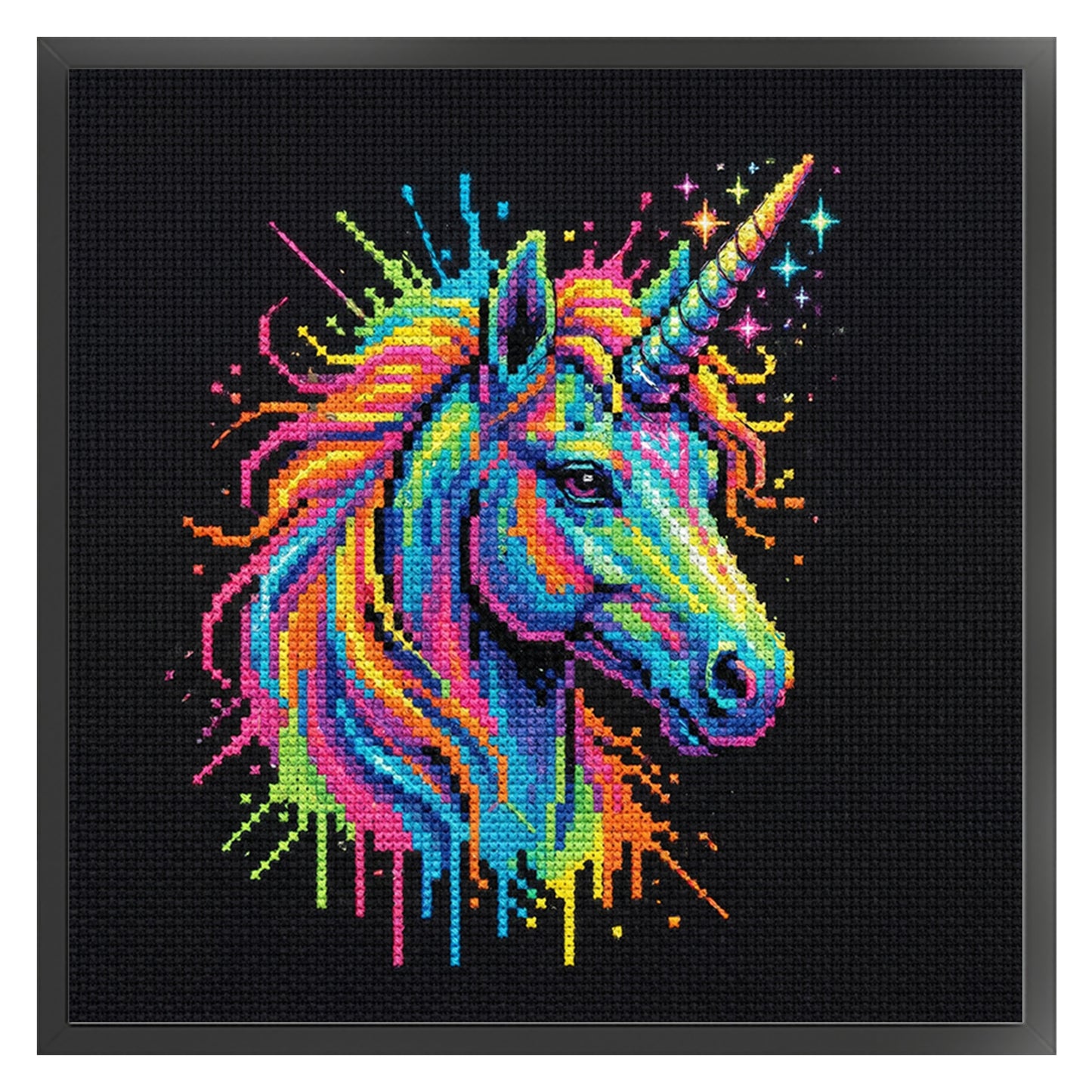Colorful Splash Unihorse - Full 14CT Counted Cross Stitch 30x30CM - Yishu