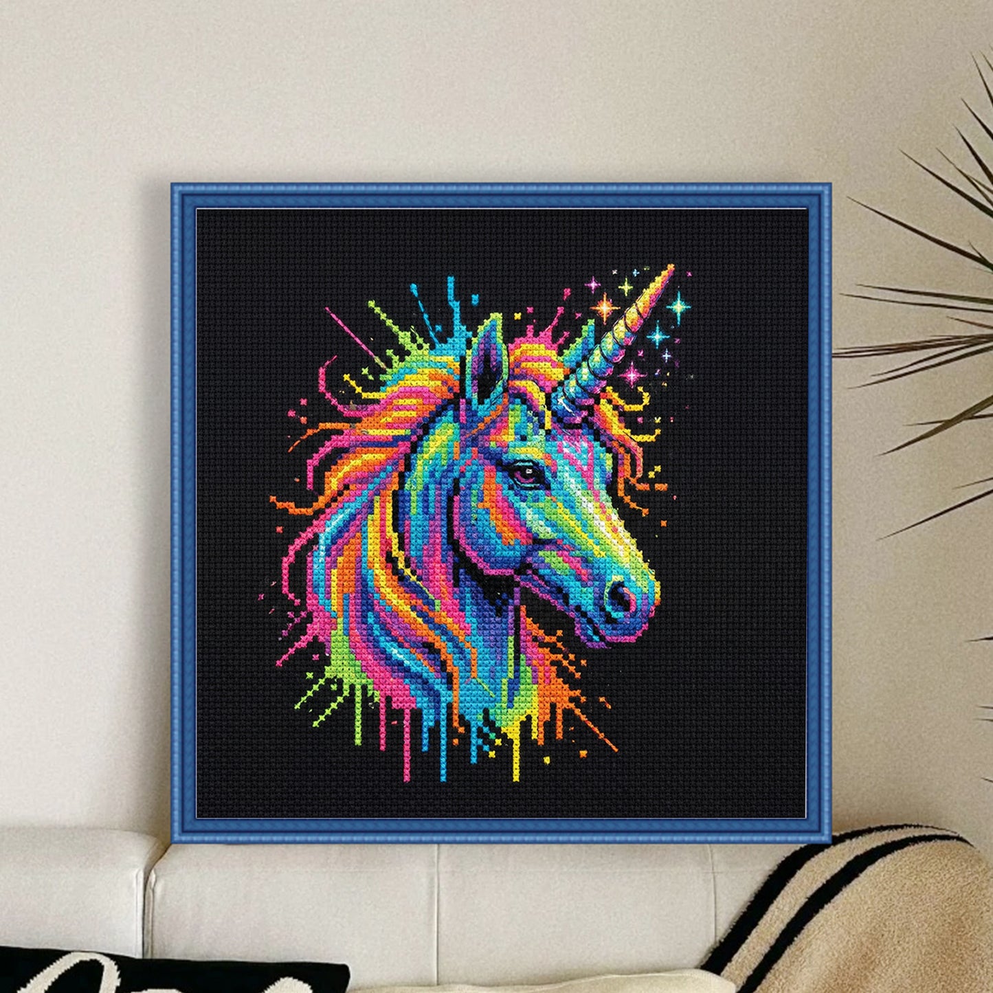 Colorful Splash Unihorse - Full 14CT Counted Cross Stitch 30x30CM - Yishu