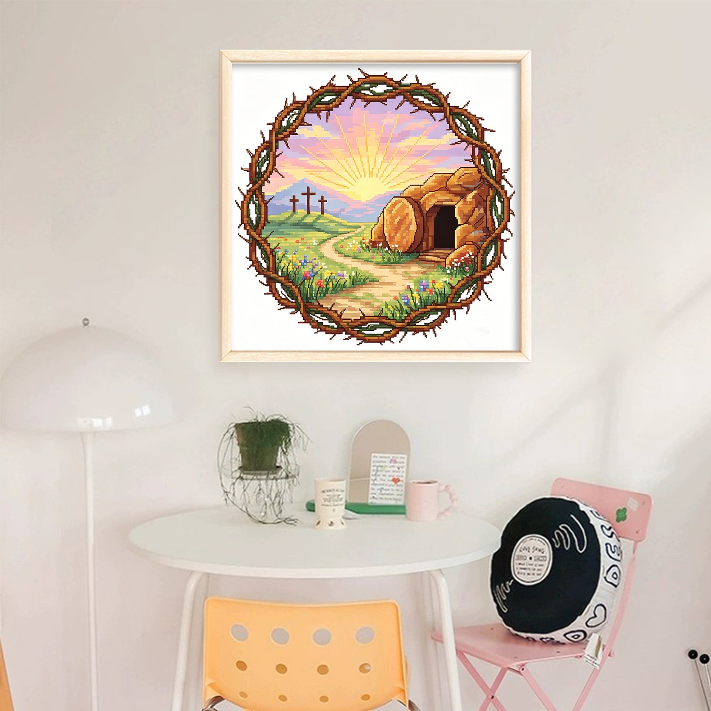 Thorn Scenery - Full 14CT Stamped Cross Stitch 30x30CM - Huacan