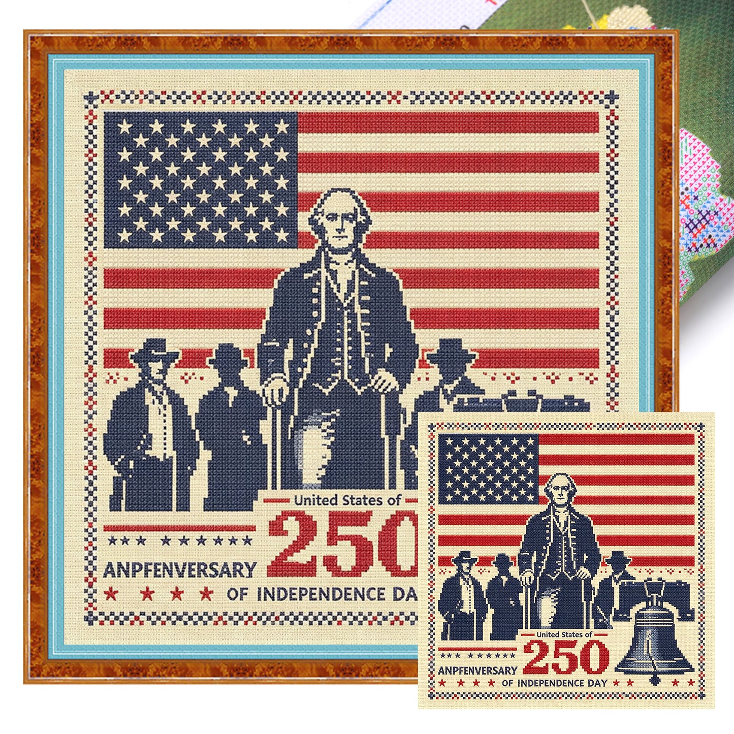 Independence Day - Full 18CT Stamped Cross Stitch 30x30CM - Huacan